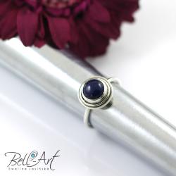 delikatny,srebrny,subtelny,lapis lazuli - Pierścionki - Biżuteria