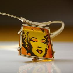 wisior,Marilyn Monroe,mm,warhol,unikat,czapnik - Wisiory - Biżuteria