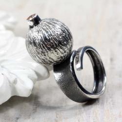 Regulowany pierścionek z cyrkonią - Pierścionki - Biżuteria