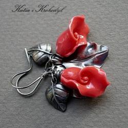 romantyczne,kwiaty,róże - Kolczyki - Biżuteria
