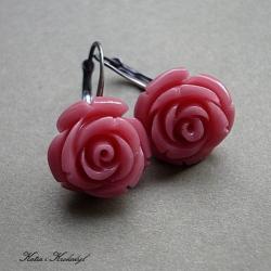 romantyczne,róże,kwiaty - Kolczyki - Biżuteria