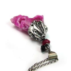 Unikatowy różowy Agat - Naszyjniki - Biżuteria