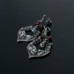 kolczyki z różami,z kwarcem - Kolczyki - Biżuteria