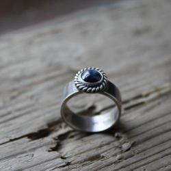 pierścionek srebro oksyda unikat szafir - Pierścionki - Biżuteria
