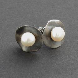 Srebrne kolczyki z perlami - Kolczyki - Biżuteria