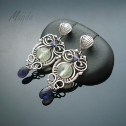 sztyfty,srebro,eleganckie,misterne,wire-wrapping - Kolczyki - Biżuteria