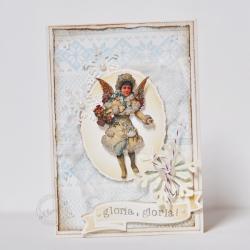 kartka świąteczna,Swięta,Boże Narodzenie,anioł - Kartki okolicznościowe - Akcesoria