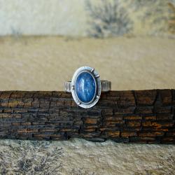 pierścionek z kyanitem,niebieski,oksydowany - Pierścionki - Biżuteria