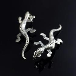 Salamandra,unikat,kolczyki srebrne,danka czapnik - Kolczyki - Biżuteria
