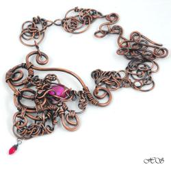 naszyjnik z różowym topazem - Naszyjniki - Biżuteria