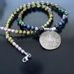 AG925,replika,perły,zharmonizowany,oksyda,kolor - Naszyjniki - Biżuteria