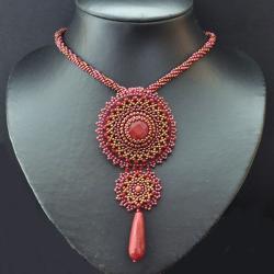 bead embroidery,twisted herringbone - Naszyjniki - Biżuteria