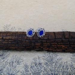 drobniutkie kolczyki,lapis lazuli - Kolczyki - Biżuteria