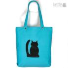 Na ramię blue bag,kocia torba,na lato,z kotem,czarny kot