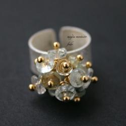 pierścionek,srebro,fado,akwamaryn - Pierścionki - Biżuteria