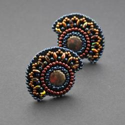 bead embroidery,haft koronkowy - Kolczyki - Biżuteria