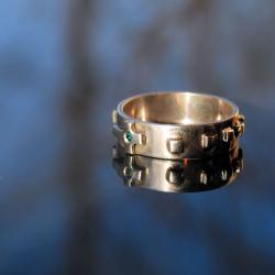 srebrna obrączka,różaniec na palec,rękodzieło, - Pierścionki - Biżuteria