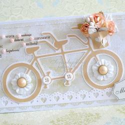 ślub,rower,kwiaty,koraliki - Kartki okolicznościowe - Akcesoria