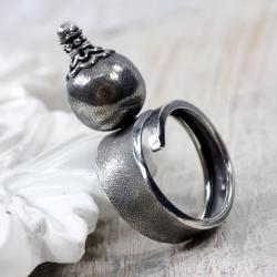 Srebrny,regulowany pierścionek - Pierścionki - Biżuteria