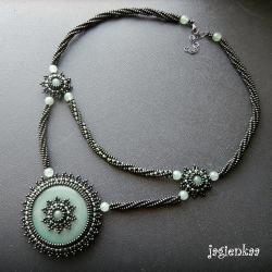 haft koralikowy,elegancki,unikalny - Naszyjniki - Biżuteria