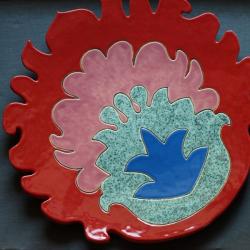 ludowy talerz ceramiczny,łowickie - Ceramika i szkło - Wyposażenie wnętrz
