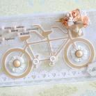 Kartki okolicznościowe ślub,rower,kwiaty,koraliki