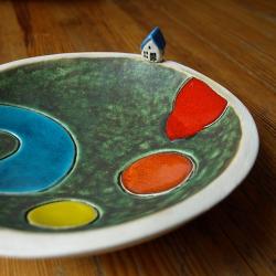 ceramiczna miseczka z małym domkiem - Ceramika i szkło - Wyposażenie wnętrz