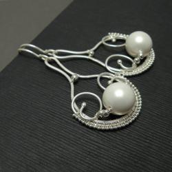 kolczyki,wrapping,ślub,białe,perły - Kolczyki - Biżuteria