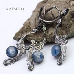 Kyanitowe pawie kolczyki srebrne Artseko - Komplety - Biżuteria