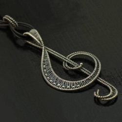 naszyjnik,srebrny,wire-wrapping - Naszyjniki - Biżuteria