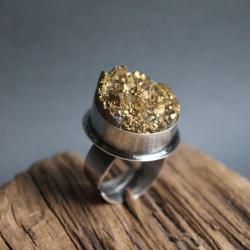 pierścionek,druza agatowa,unikat,okazały - Pierścionki - Biżuteria