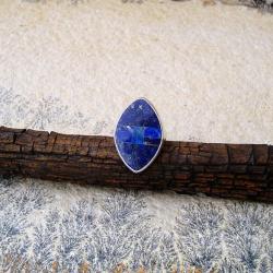 lazurowy pierścień,niebieski,okazały,mozaikowy - Pierścionki - Biżuteria