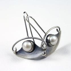 perła,nowoczesne,modern,srebro - Kolczyki - Biżuteria