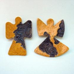 Anioł,ona,on,ceramiczny magnes na lodówkę, - Magnesy na lodówkę - Wyposażenie wnętrz