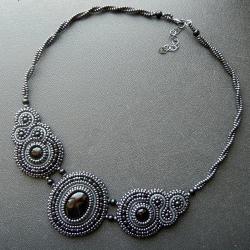 haft koralikowy,elegancki,unikalny - Naszyjniki - Biżuteria