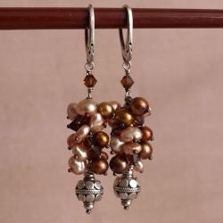 elganckie,na wielkie wyjście,perły i kryształy - Kolczyki - Biżuteria