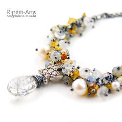 ripititi arts,perła,bransoleta,srebro,rutyl, - Bransoletki - Biżuteria