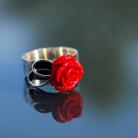 Pierścionki pierścione z różyczką,romantyczny,rękodzieło