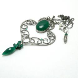 naszyjnik,wrapping,zielony,misterny,roamntyczny - Naszyjniki - Biżuteria