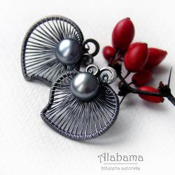 leciutkie,asymetryczne sztyfty z perłami,alabama - Kolczyki - Biżuteria