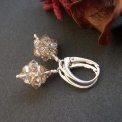 kolczyki plecione z kryształków Swarovski - Kolczyki - Biżuteria