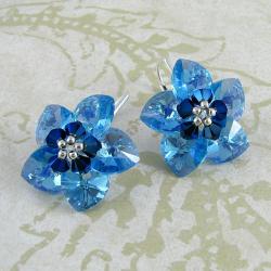 Water Flowers - plecione kolczyki Swarovski - Kolczyki - Biżuteria