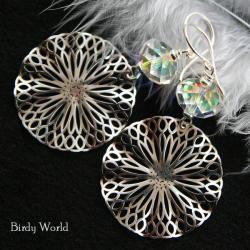 delikatne,ażurowe kolczyki z kryształami - Kolczyki - Biżuteria