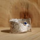 Pierścionki surowy,srebrny pierścień z cyrkonią