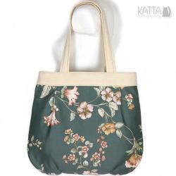 flower bag,kwiaty,na lato,bawełmiana,na plażę - Na ramię - Torebki