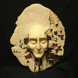 maska,twarz,mężczyzna,ceramika,unikat - Ceramika i szkło - Wyposażenie wnętrz
