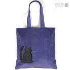 Na zakupy kocia torba,cat bag,kot,ze sztruksu,siatka,violet