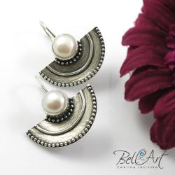 perła,srebro,nowoczesny,elegancki,wyjątkowy - Kolczyki - Biżuteria