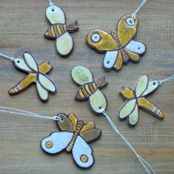 malowane,ważka,motyl,pszczółka,zawieszki - Ceramika i szkło - Wyposażenie wnętrz