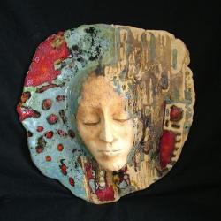 twarz,maska,kolor,faktura,malarskość,unikatowa - Ceramika i szkło - Wyposażenie wnętrz